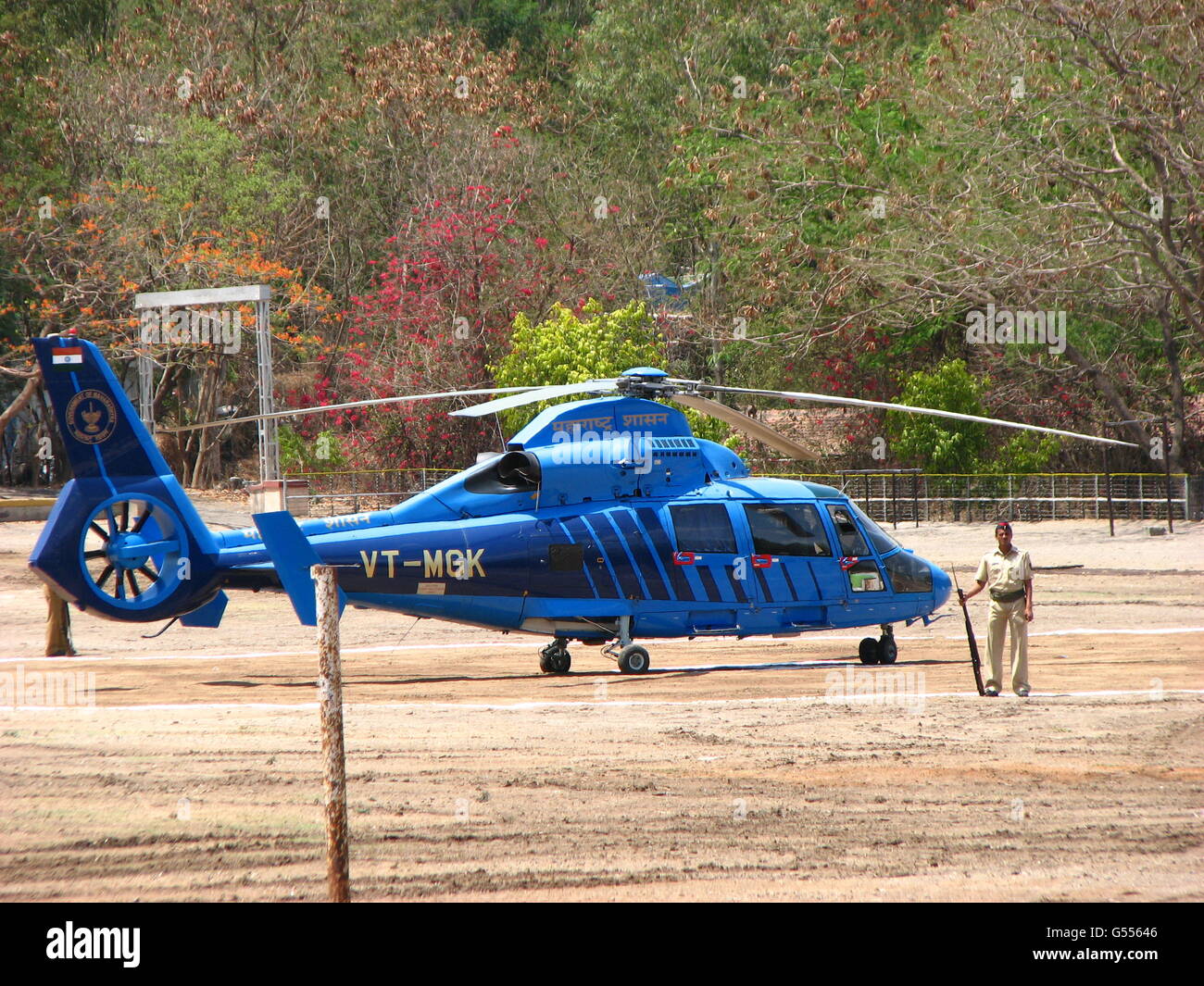 Indian Government helicopter in police security Stock Photo - Alamy