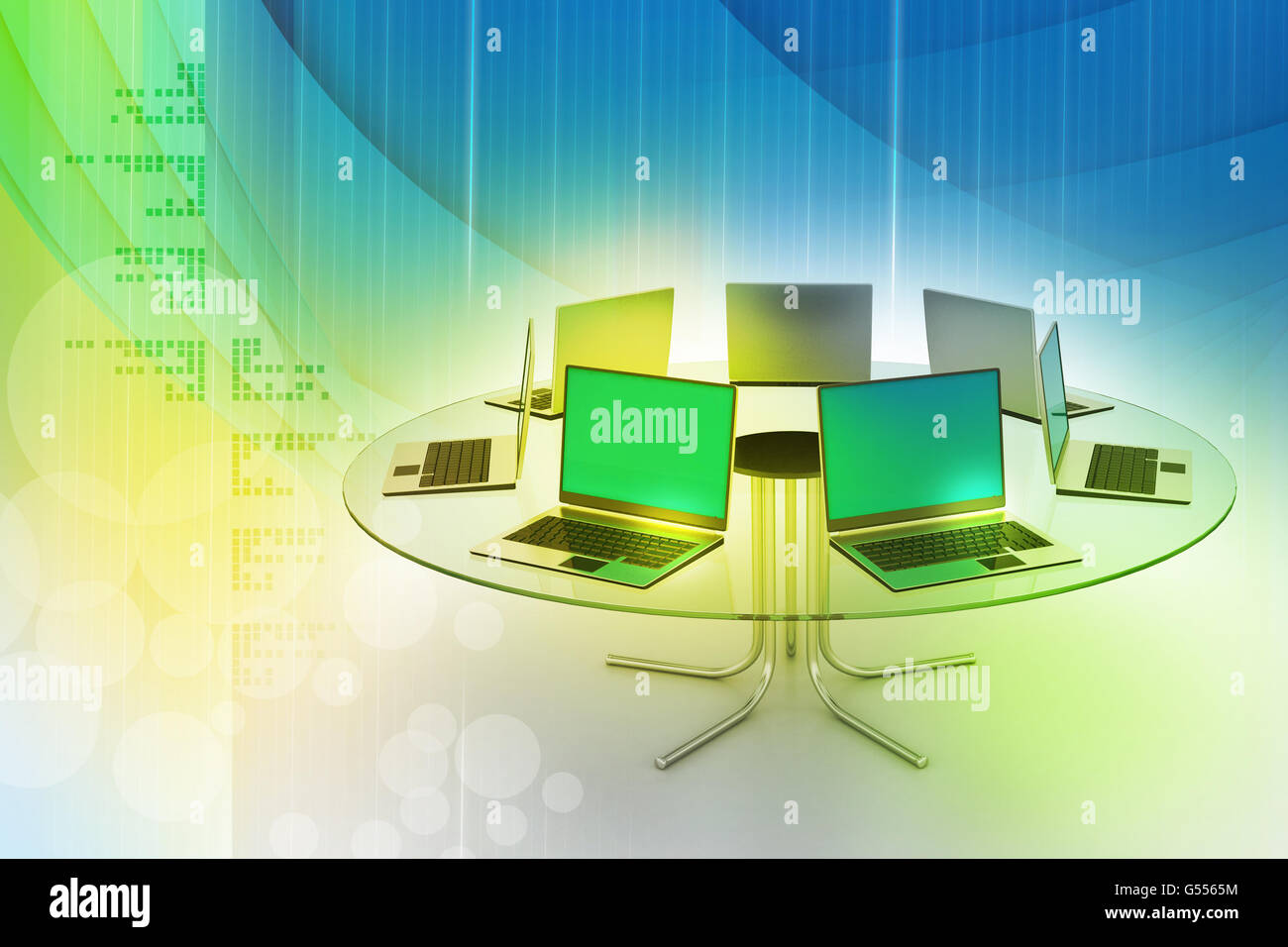 Laptop Around The Table Stock Photo Alamy Laptop Around The Table Stock Photo Alamy