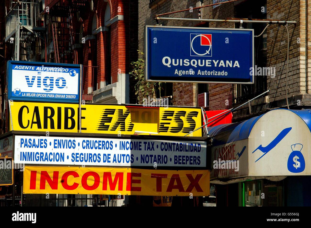 Spanish harlem new york city stores hi-res stock photography