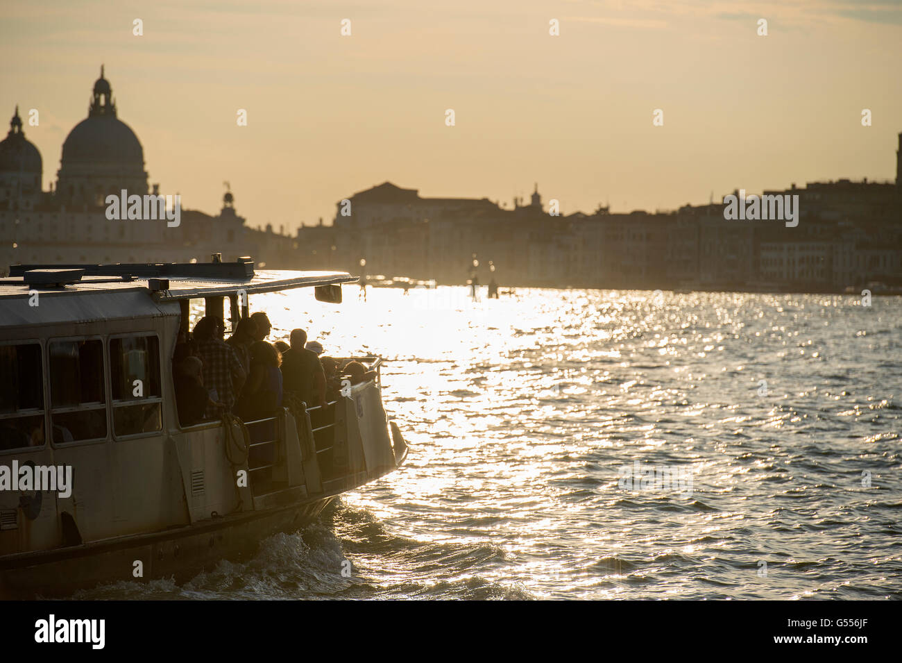 Vaporetto Water Taxi on the grand canal Venice Stock Photo