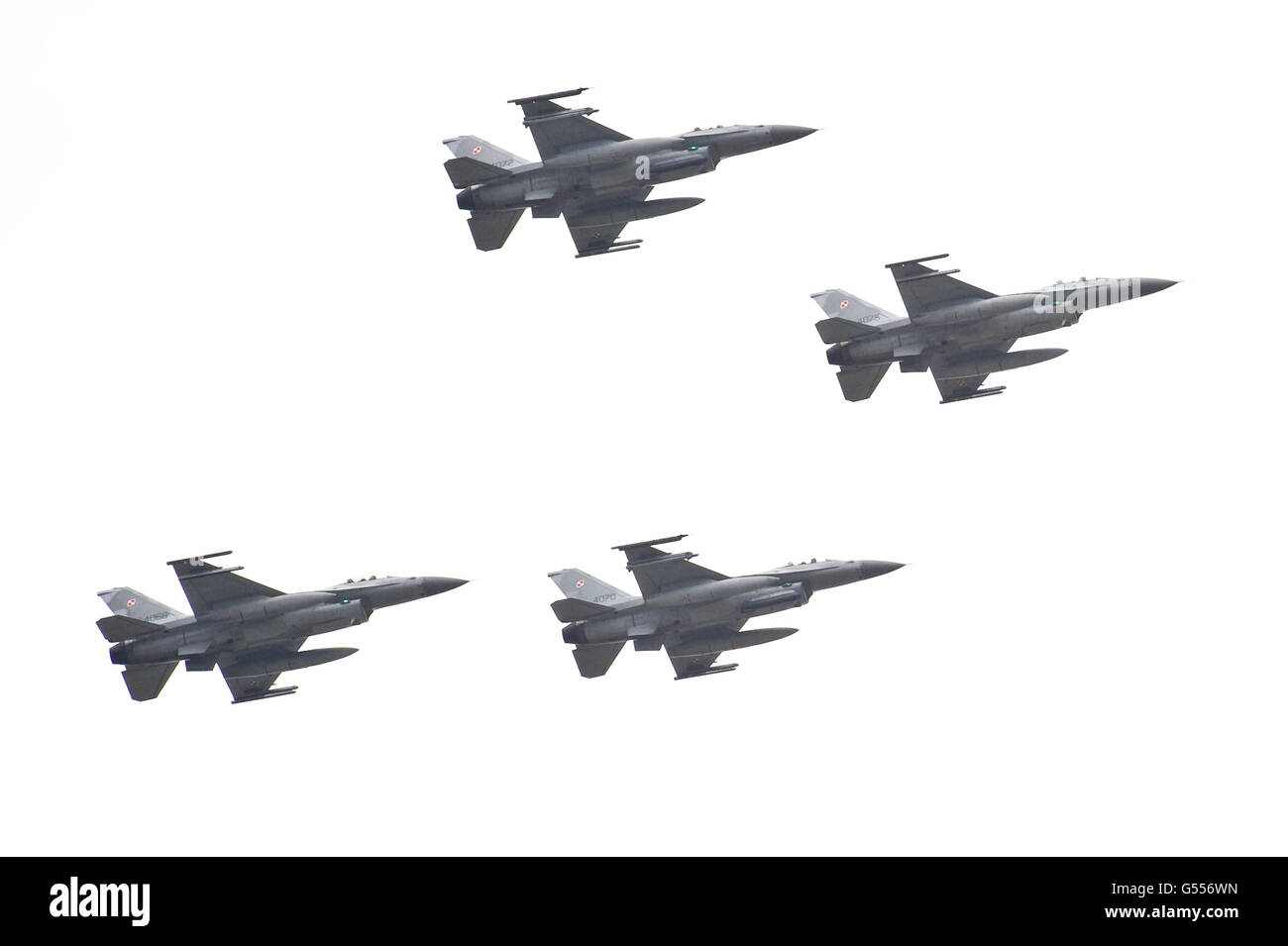 Lask, Poland. 26th September, 2015. Four F16 jet fighters of Polish Air Force ©Marcin Rozpedowski/Alamy Stock Photo Stock Photo