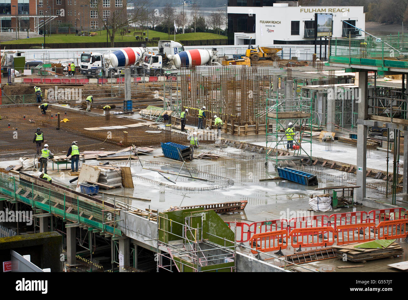 London, England, Hammersmith, highrise apartment building under