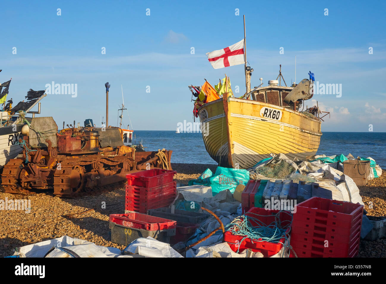 England, East Sussex, Hastings, Clinker Built Traditional Fishing
