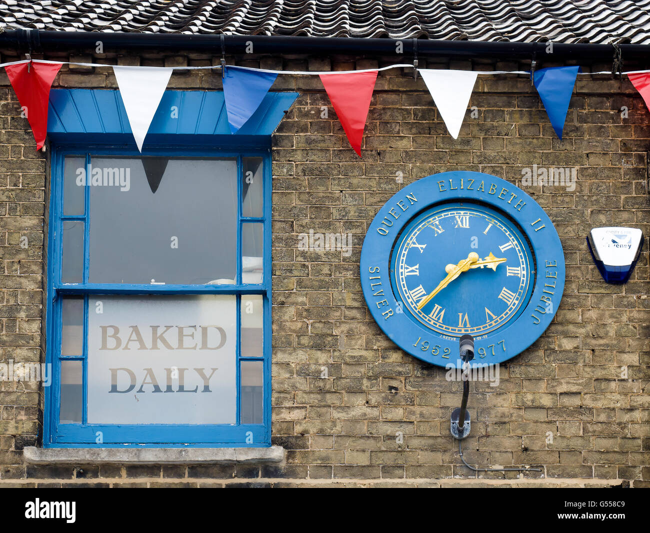Clock in Southwold Commemorating the Queen's Silver Jubilee Stock Photo