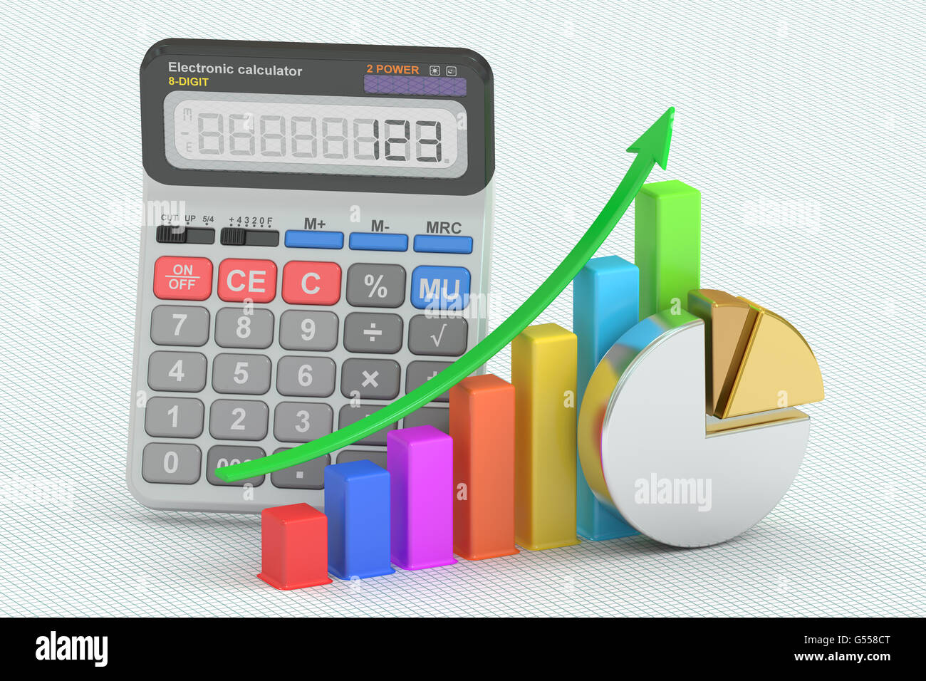 Business finance, banking and statistic concept, 3D rendering Stock Photo