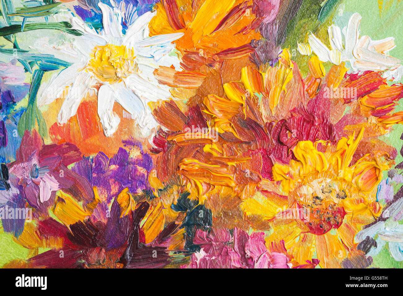 Oil painting flowers texture hi-res stock photography and images - Alamy