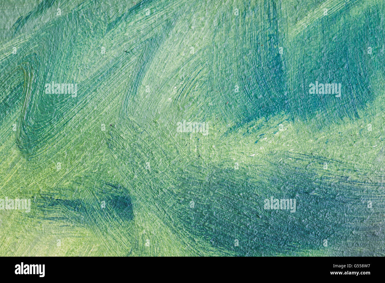 Abstract oil painting, green background fragment with brush strokes