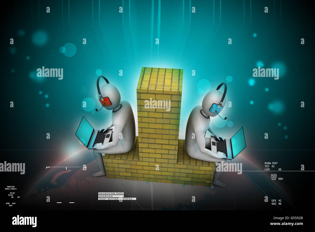 3d people working in laptop Stock Photo - Alamy