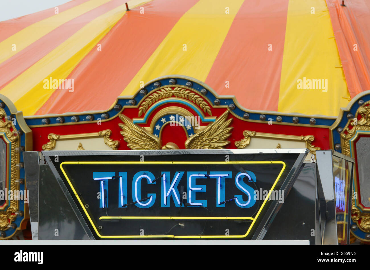 Tickets Sign for a Carnival Ride. Canfield Fair. Mahoning County Fair