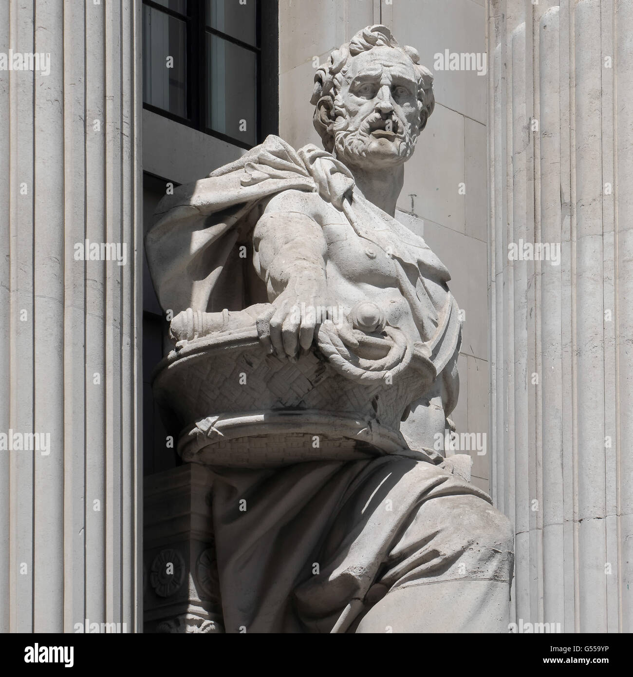 Statue of a Merchant outside the Former Port of London Authority Building in London Stock Photo