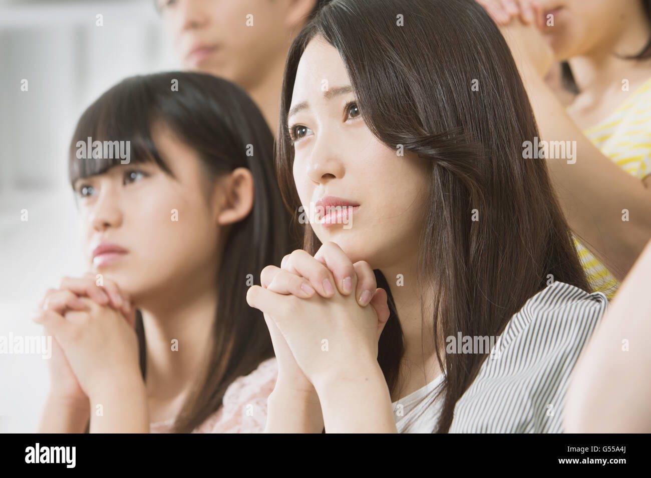 Group of Japanese supporters Stock Photo