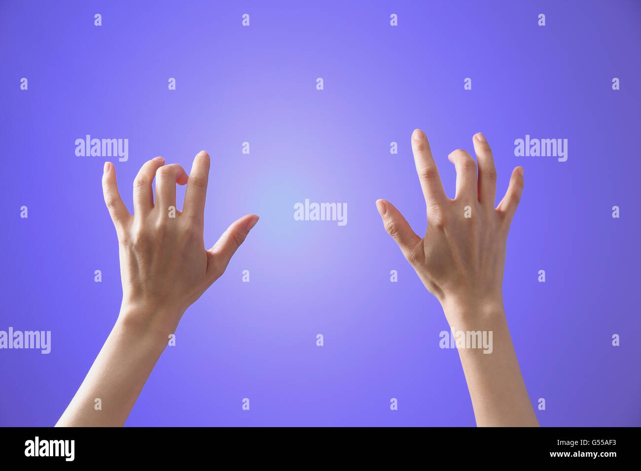 Touch Using Hand Female hands performing touch gesture Stock Photo - Alamy