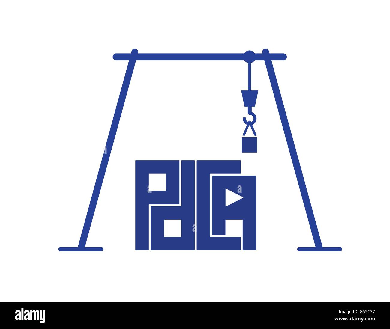 abstract crane build pdca letters as proper business process building vector design Stock Vector
