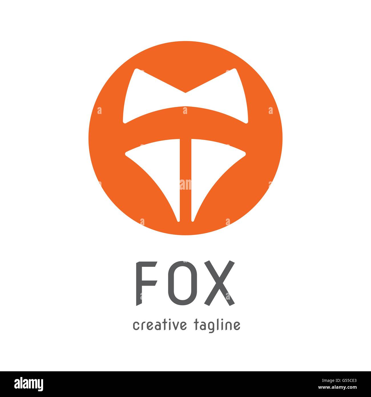 orange fox head symbol creative company logo vector design Stock Vector