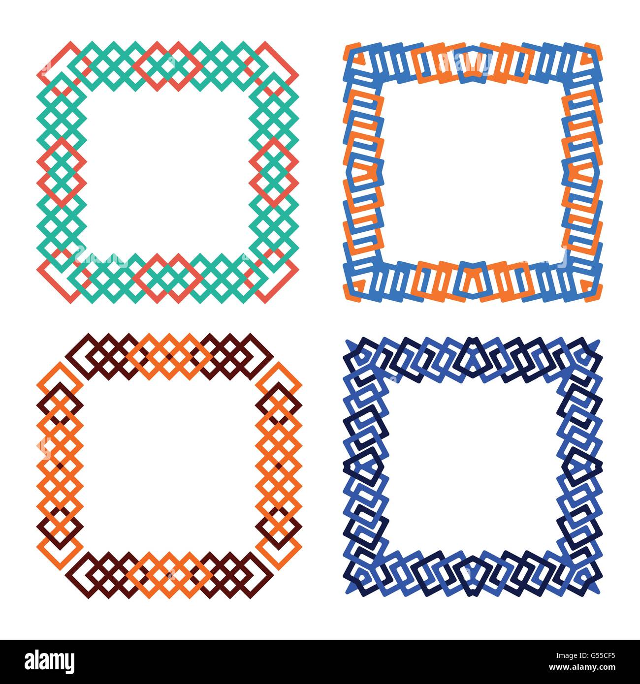 abtract colored squares frame set vector illustration Stock Vector