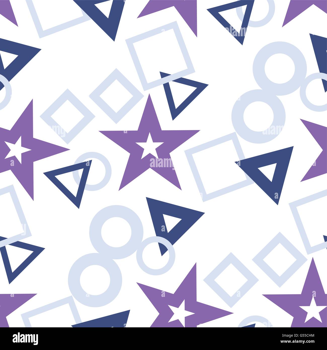 Geometrical Figures Star Triangle Circle Square Seamless Pattern