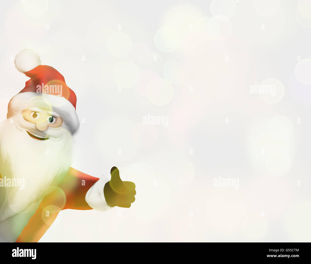 christmas santa claus thumbs up festive 3d render Stock Photo