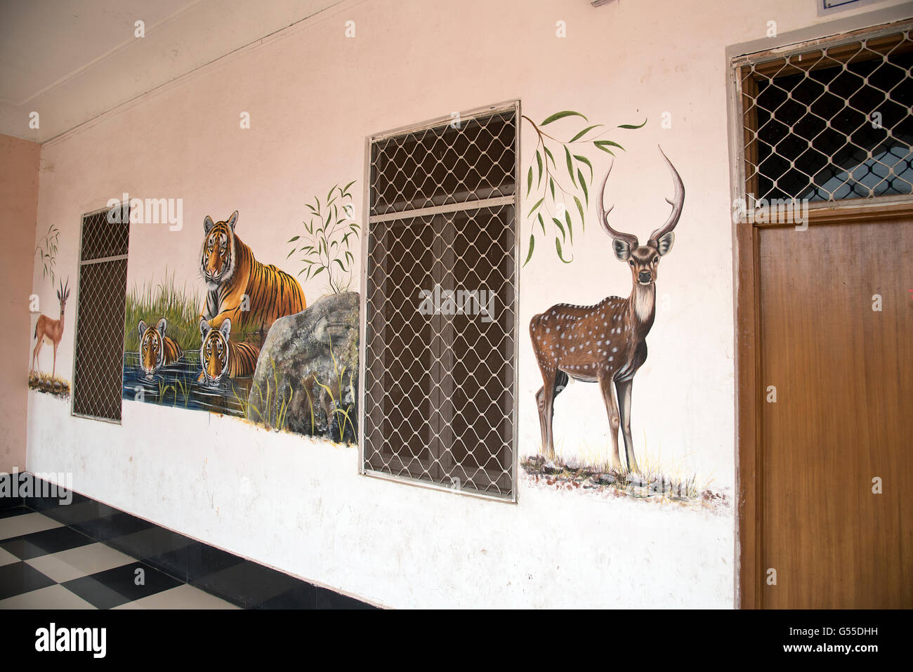The image of Painting was taken at Sawai Madhopur Railway station, India Stock Photo