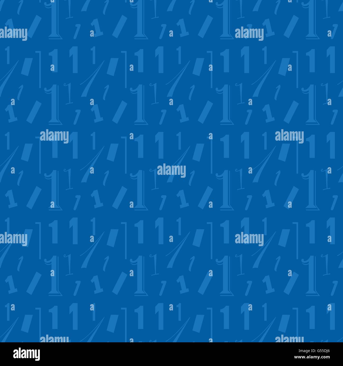 number one seamless pattern blue color vector background design Stock Vector
