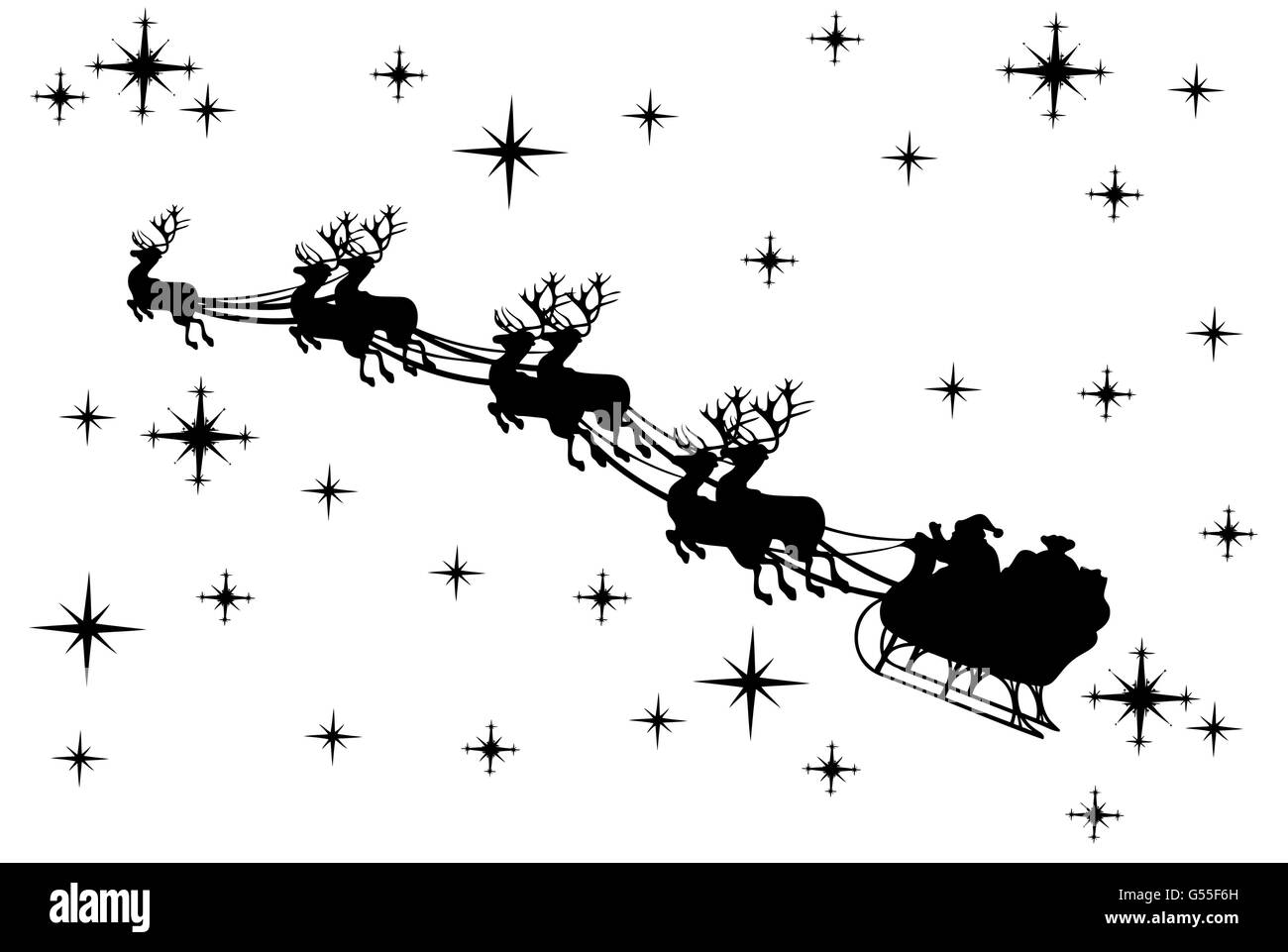 Santa Claus driving in a sledge Stock Vector