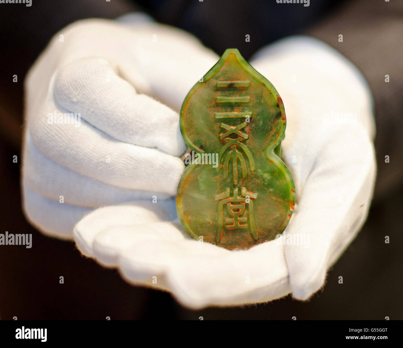 A Chinese Imperial San Xi Tang Seal, dating from the Qianlong period 1736-1795, which is expected to fetch over £1 million at auction, at Bonham's Fine Chinese Art Sale on May 17 2012. Stock Photo