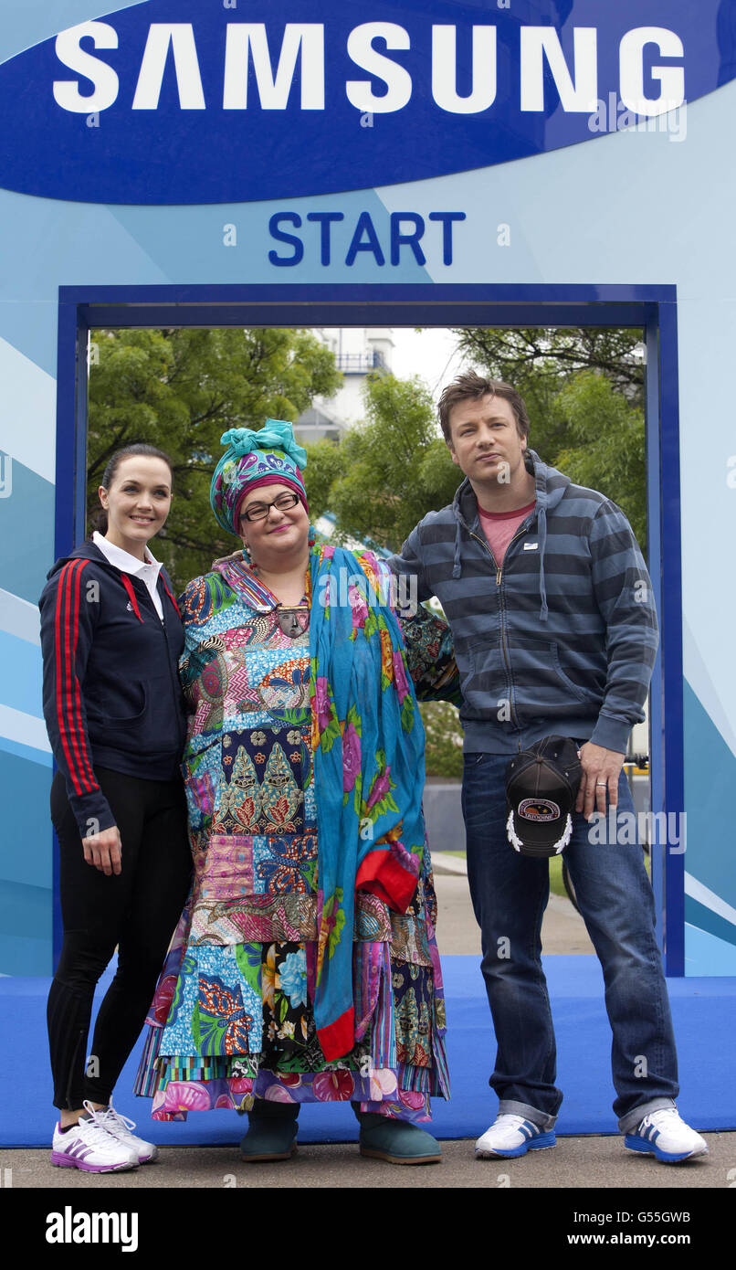 Jamie Oliver and Olympic hopeful Victoria Pendleton and founder of Kids