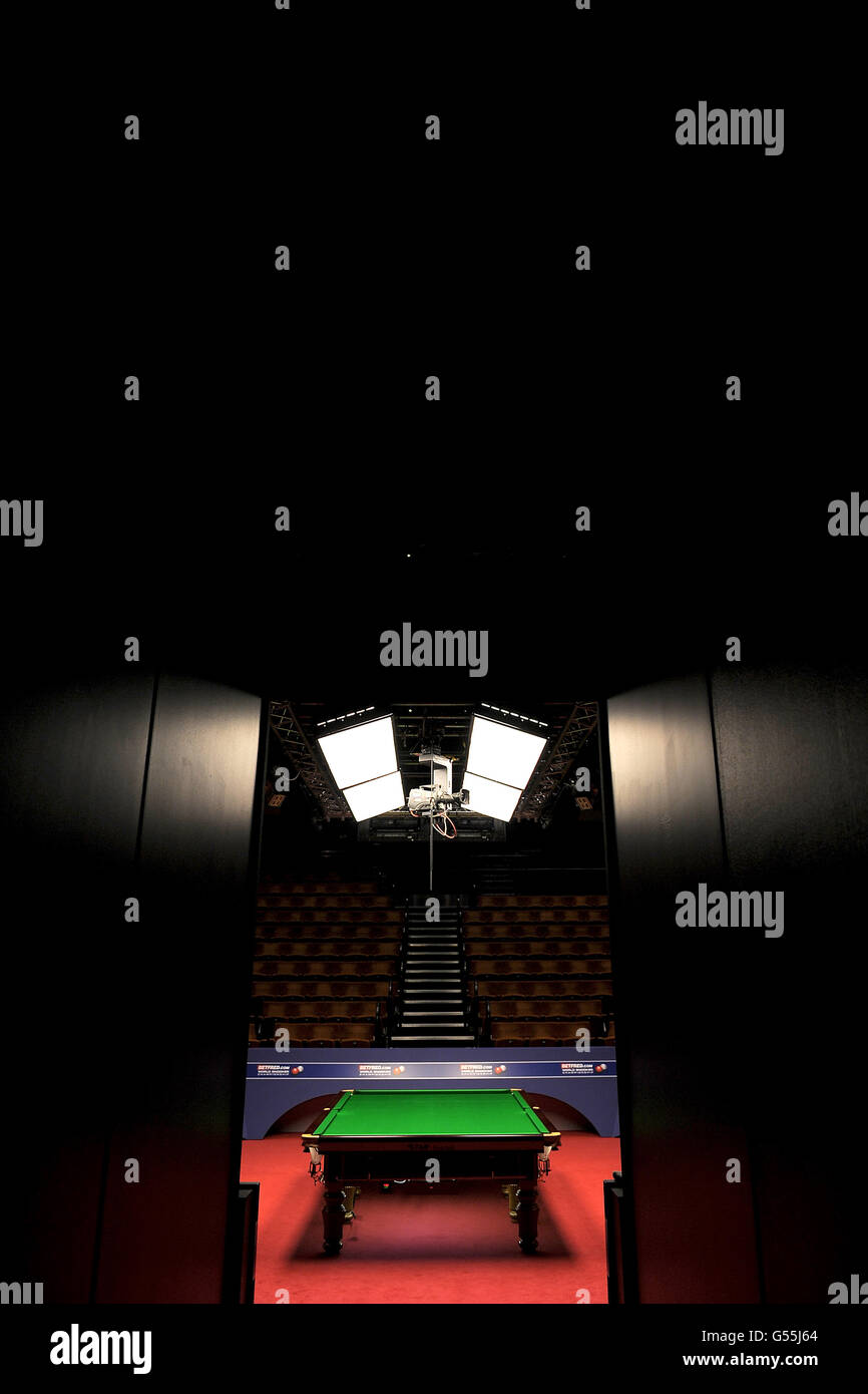 General view of the inside of the Crucible Theatre with a single ...