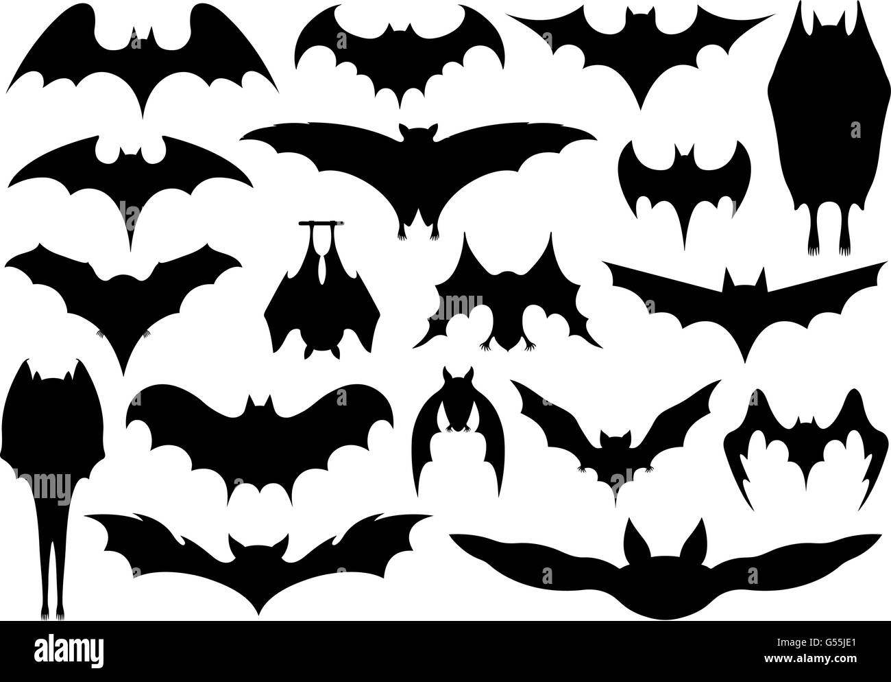 Set of different bats Stock Vector