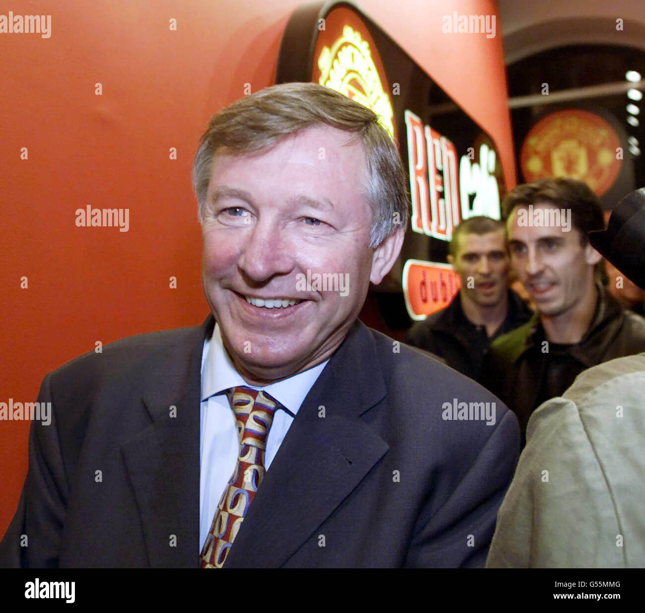 Gary Neville And Sir Alex Ferguson High Resolution Stock Photography ...