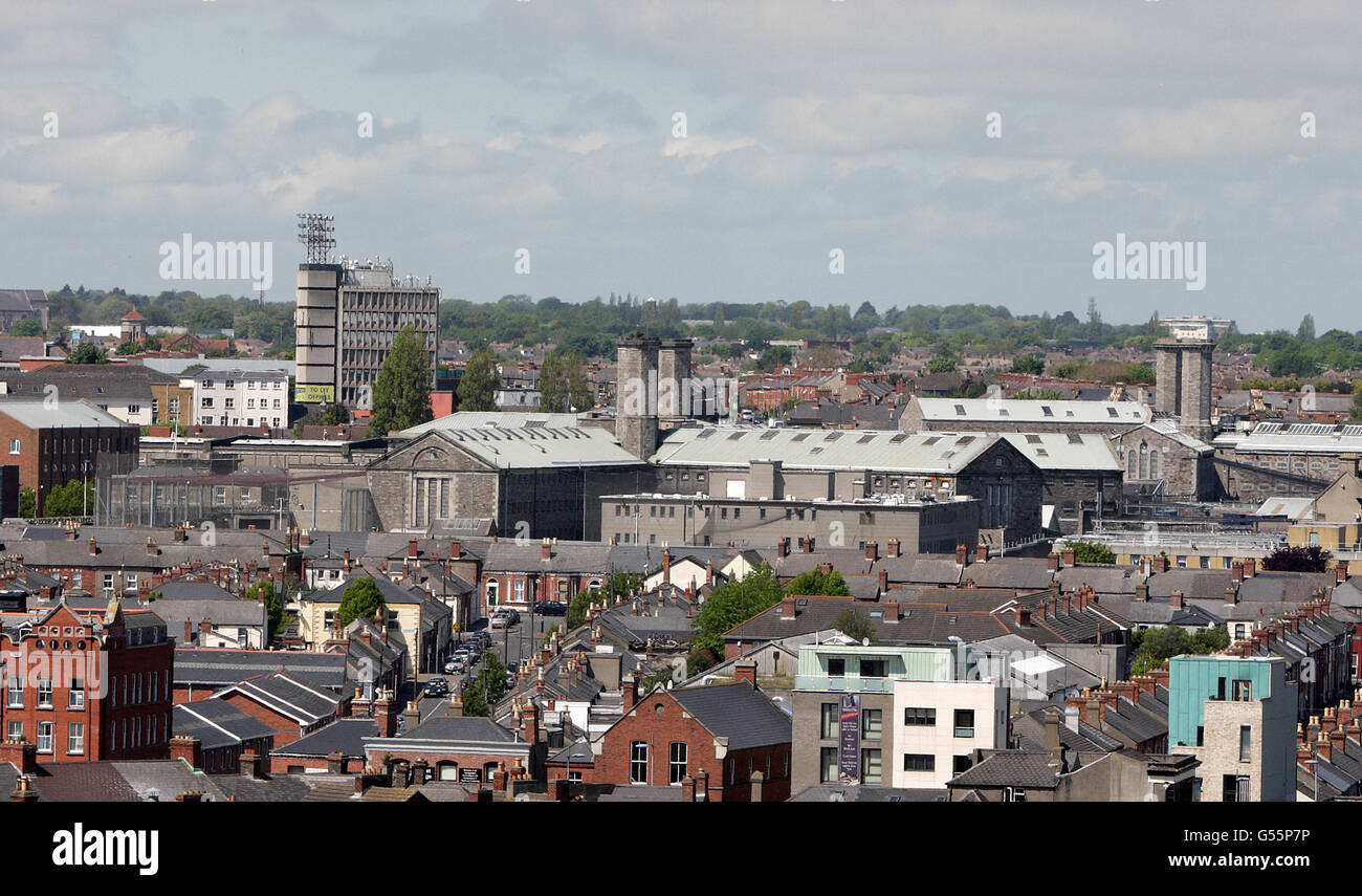 A general view Mount Joy Prison as seen from the Etihad Skyline viewing platform at Croke Park Stadium, Dublin. Stock Photo