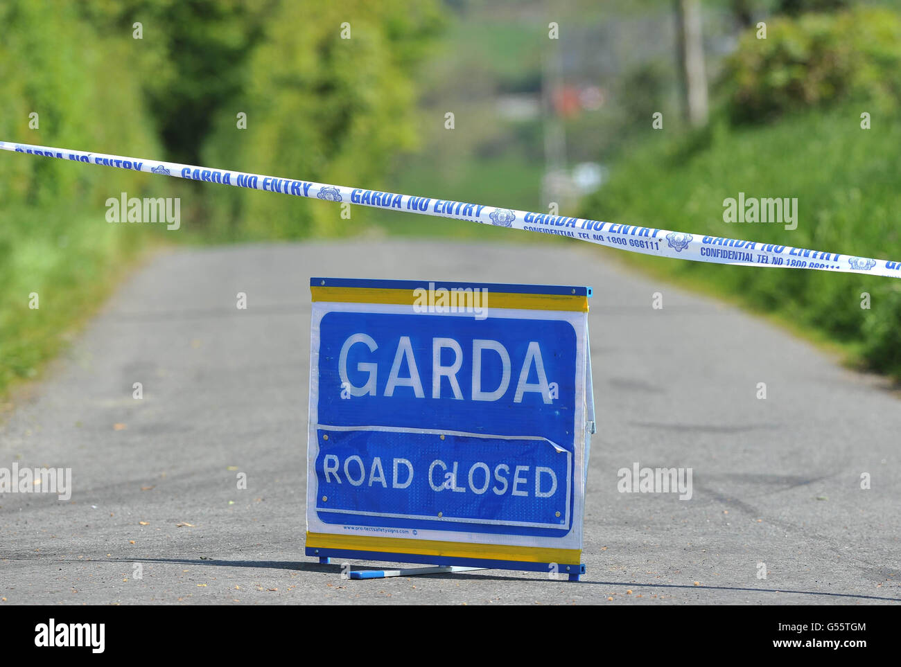 The scene in Co Cavan where two spectators have been killed and several others injured at a rally race in Ireland. Stock Photo
