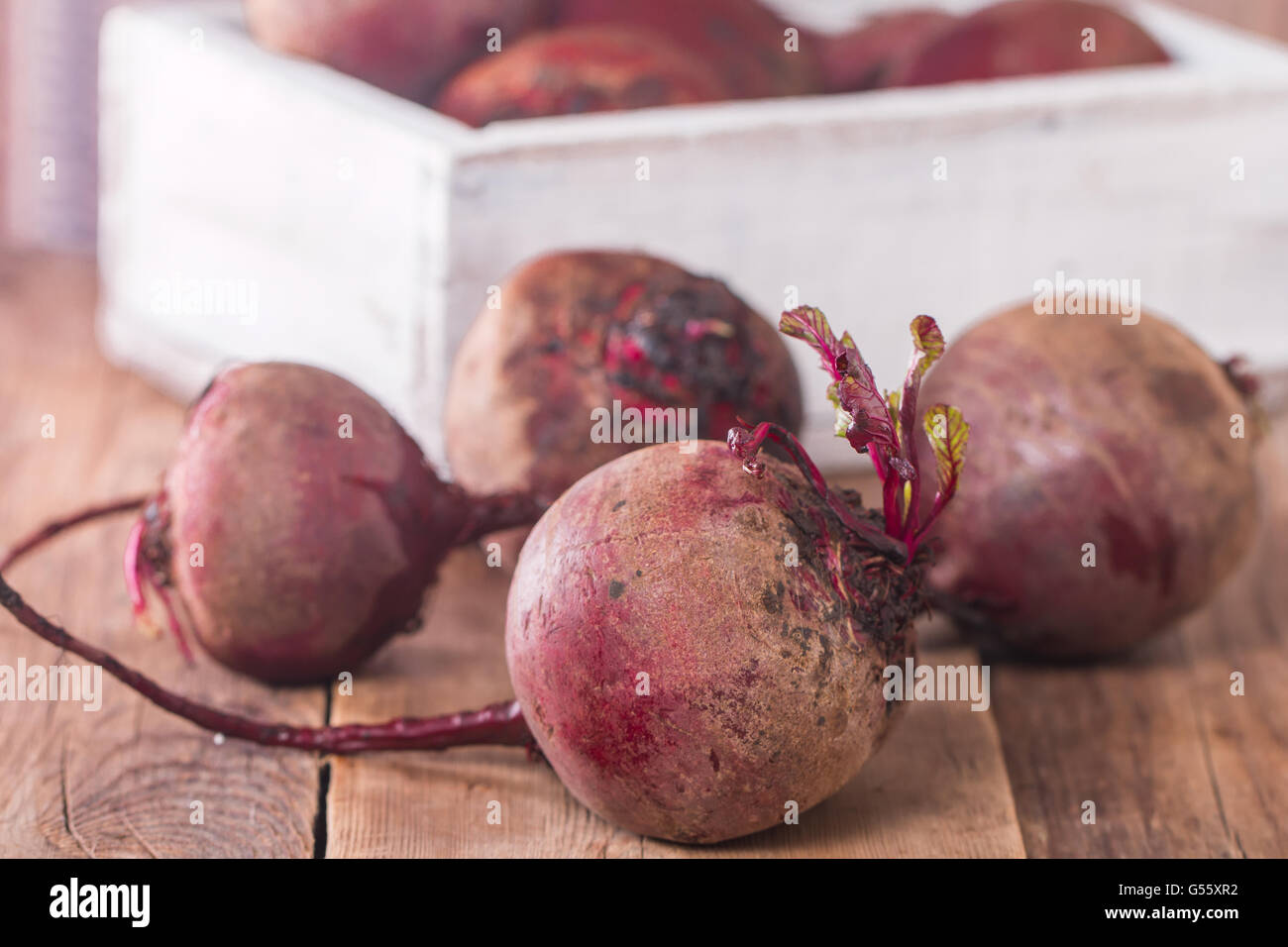 Fresh organic red beets Stock Photo