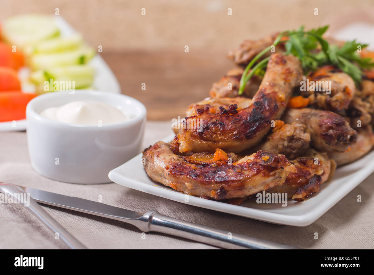 Fried Chicken Necks Stock Photo Alamy