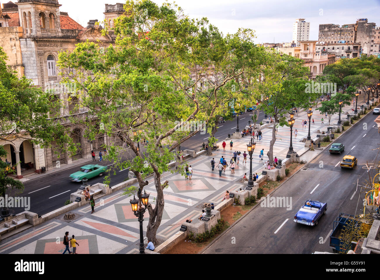 Aerial view of Paseo del Prado, Havana, Cuba Stock Photo - Alamy