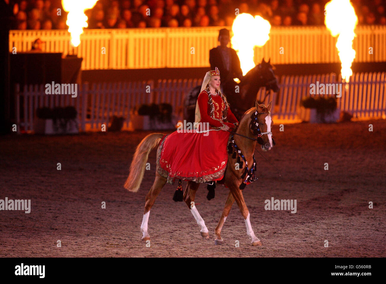 The Karabakh horse from Azerbaijan performs with his horses in the