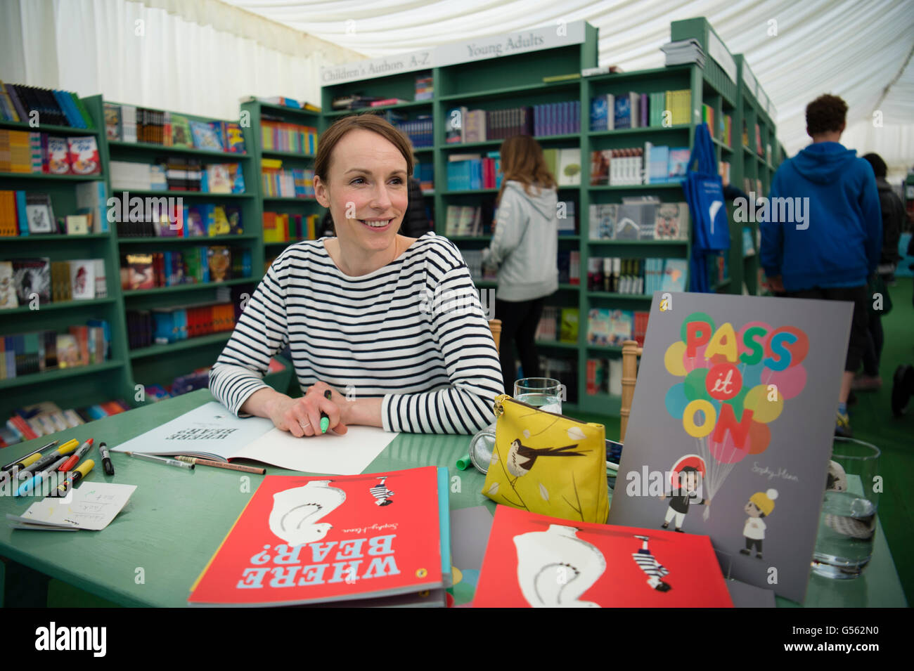 Sophie Henn. Childrens writer. The Hay Festival of Literature and the Arts, Hay on Wye, Powys, Wales UK, June 01 2016 Stock Photo