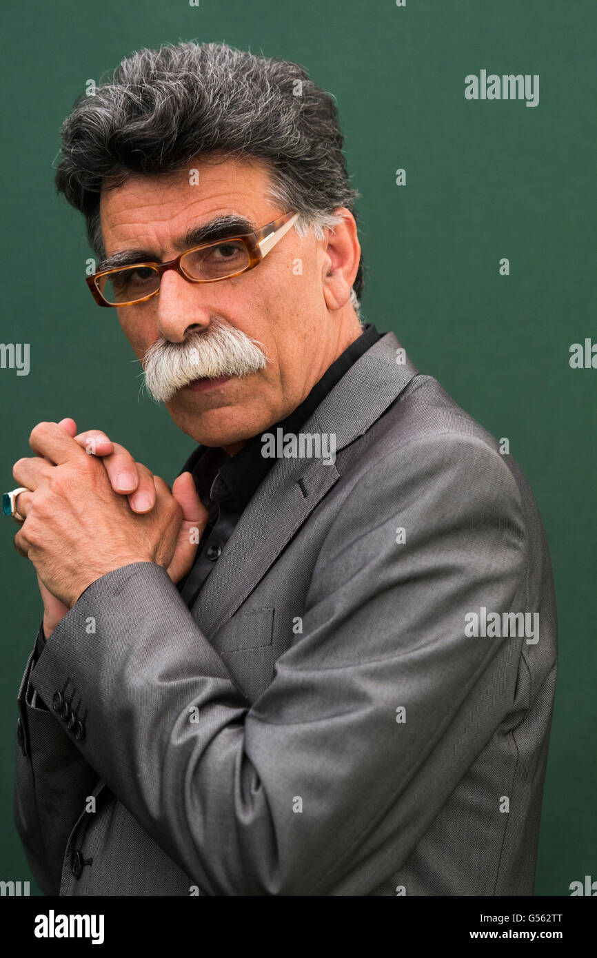 Kader Abdolah, (real name Hossein Sadjadi Ghaemmaghami Farahani)  , Persian–Dutch writer, poet and columnist.  Known for using Persian literary themes in his Dutch works. The Hay Festival of Literature and the Arts, Hay on Wye, Powys, Wales UK, June 01 2016 Stock Photo