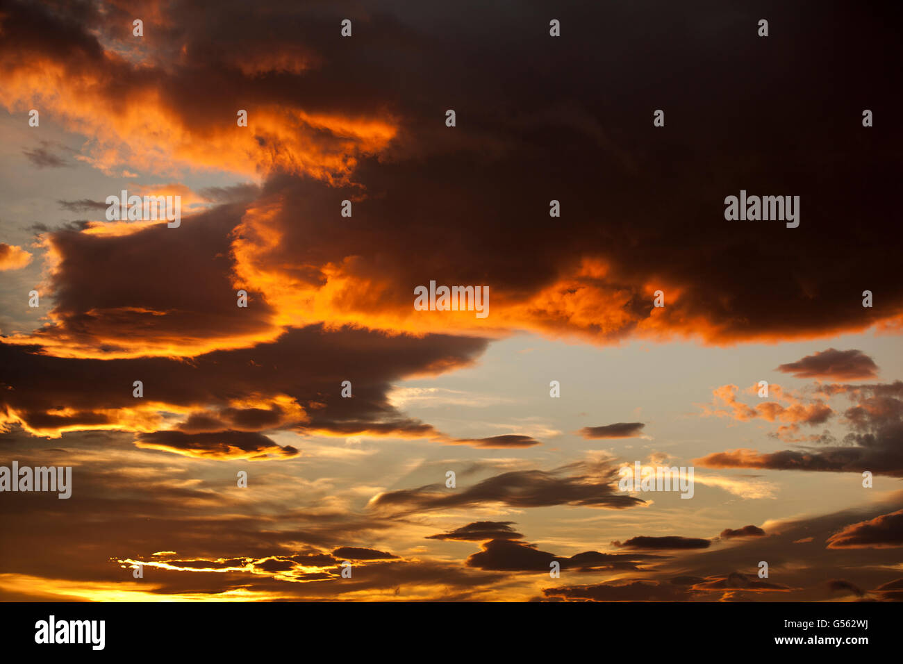 Sunset and clouds, Iceland Stock Photo