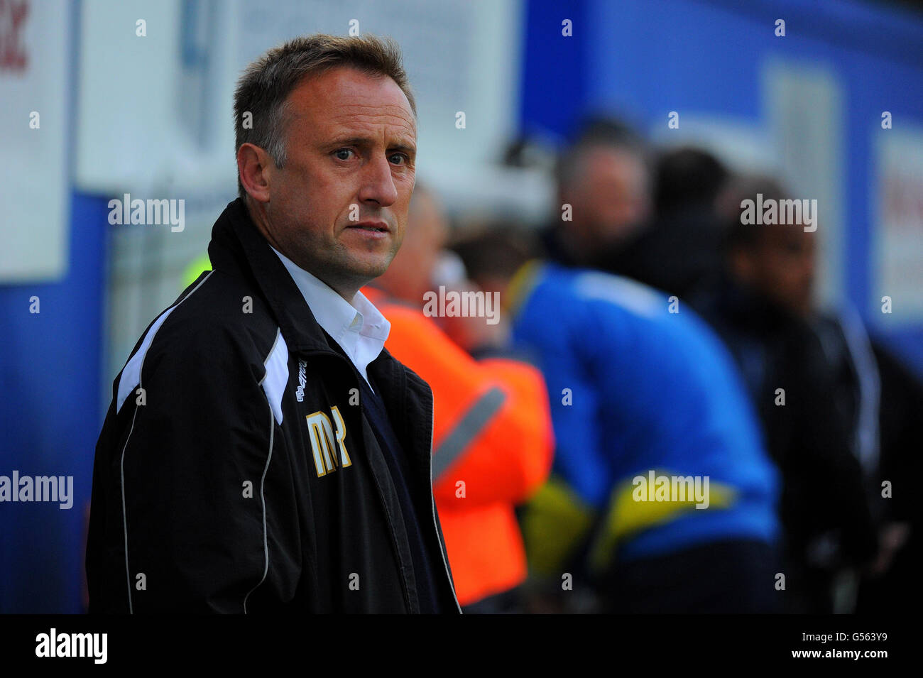 Cheltenham Town manager Mark Yates before kick off during the npower Football League Two Play Off Semi Final Second Leg match at Plainmoor, Torquay. Stock Photo