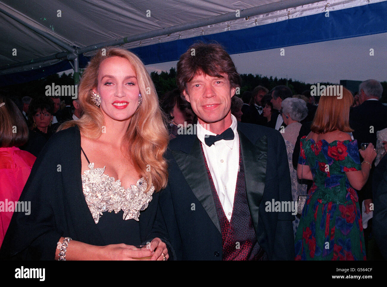 Rock star Mick Jagger & his Texan model wife Jerry Hall. Stock Photo
