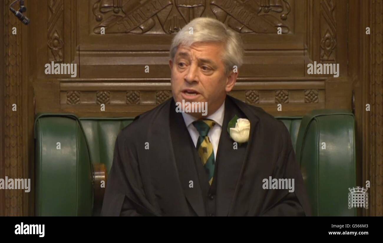 Speaker john bercow speaks in the house of commons hires stock