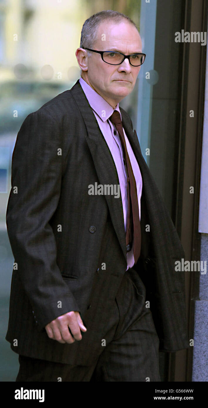 Pc Alex MacFarlane court case. Pc Alex MacFarlane arrives at Westminster Magistrates Court, London. Stock Photo
