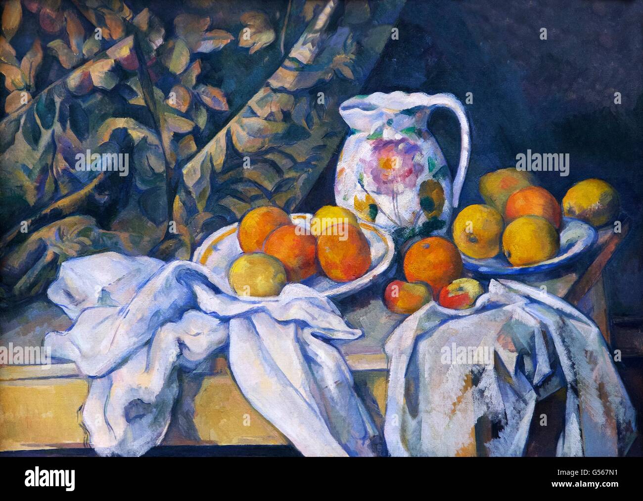 Still Life with Drapery, by Paul Cezanne, circa 1894-1895, State Hermitage Museum, Saint Petersburg, Russia Stock Photo