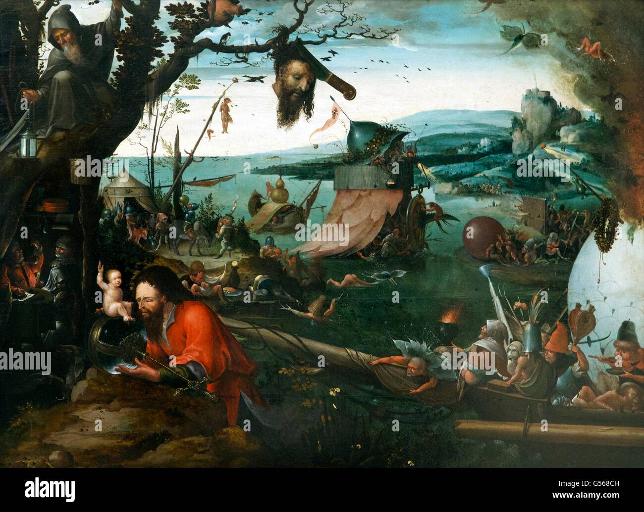 Landscape with Legend of St. Christopher, by Jan Mandijn, 16th century, State Hermitage Museum, Saint Petersburg, Russia Stock Photo