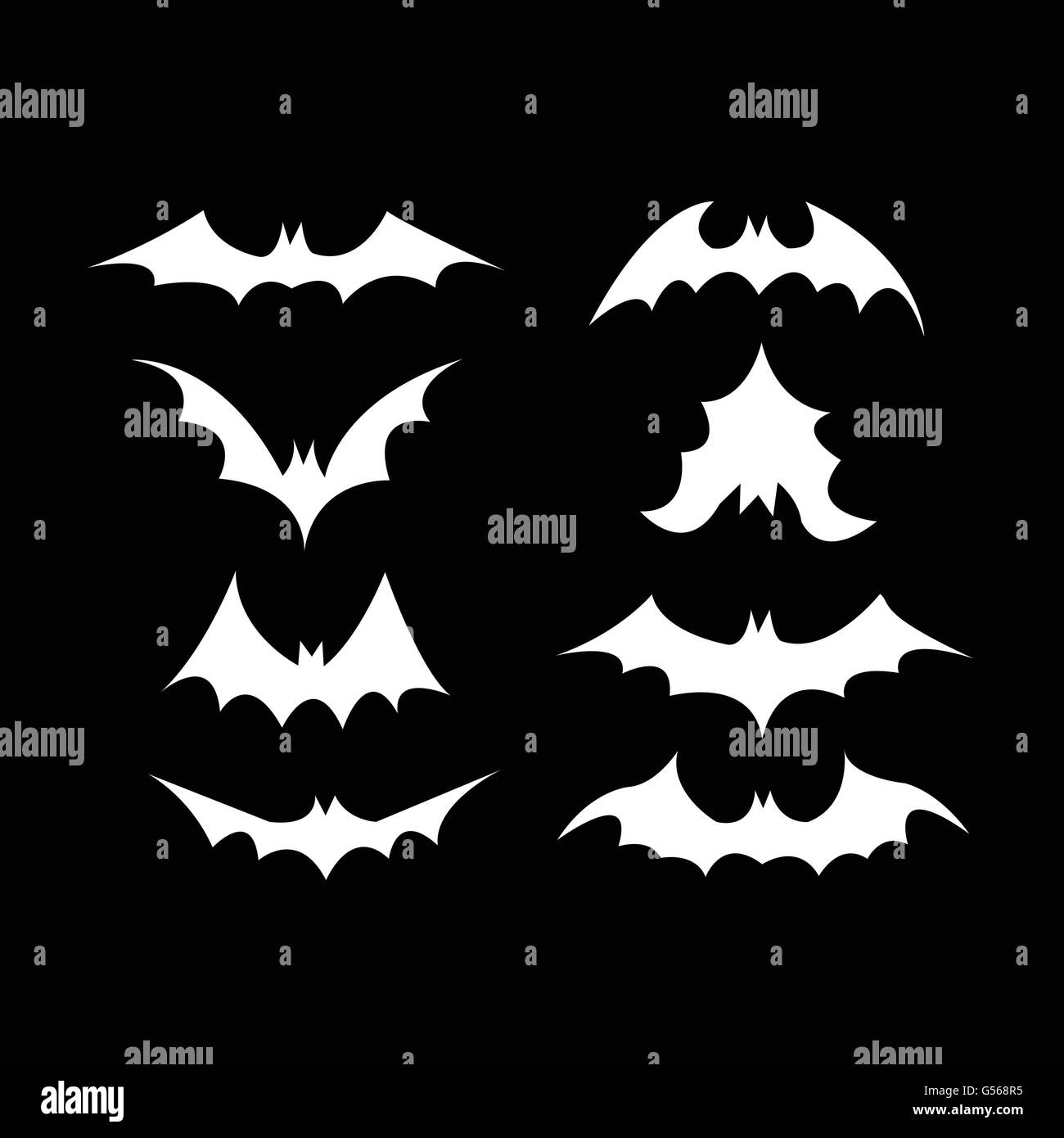 Set of bat symbol Stock Vector