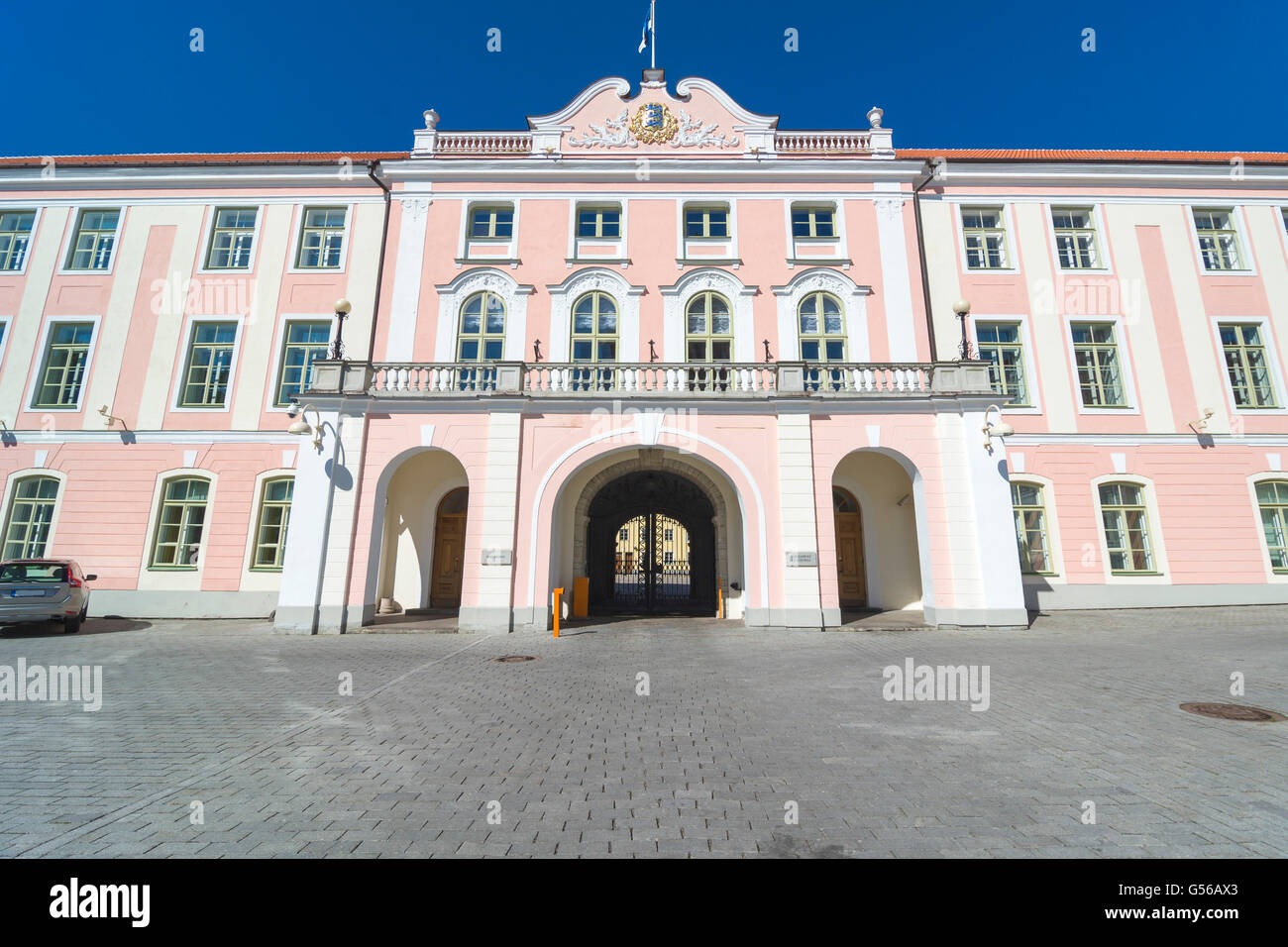 Parliament Building Of Estonia In Capital Tallinn. Stock Photo