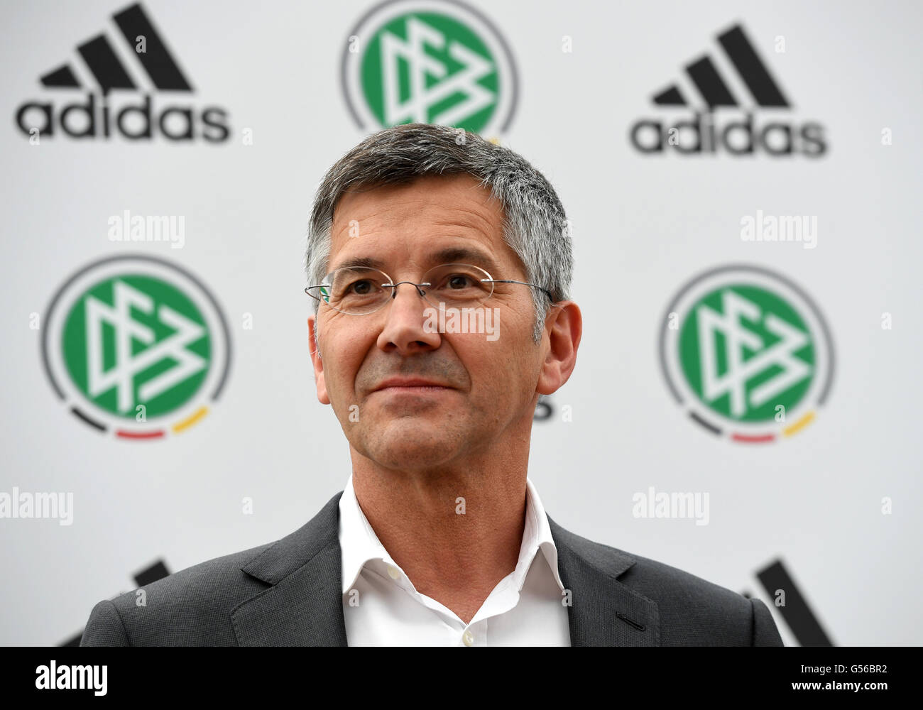 Paris, France. 20th June, 2016. CEO of Adidas-Group Herbert Hainer is seen  during a press conference about the sponsors agreement between DFB and  adidas in Paris, France, 20 June 2016. The UEFA