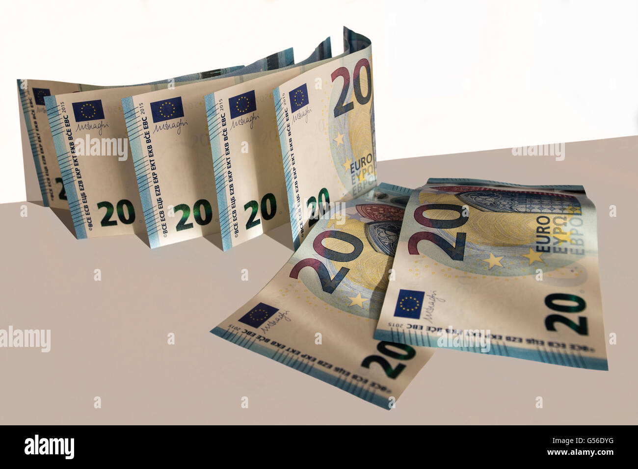 twenty euro banknotes, billetes de veinte euros Stock Photo