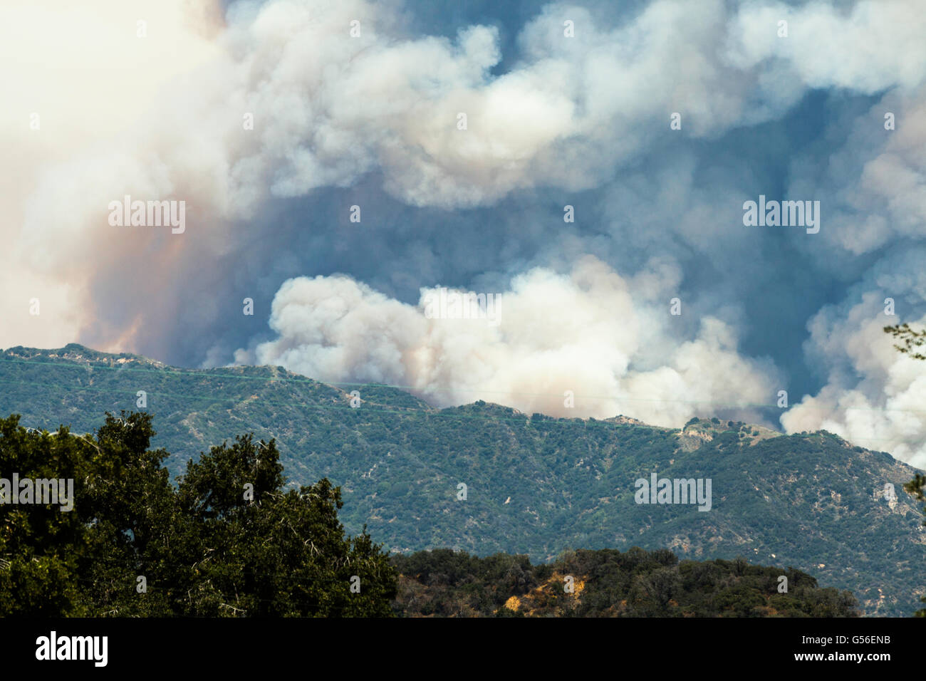 Duarte, California, USA. 20th June, 2016. Duarte CA Forest Fire 2016