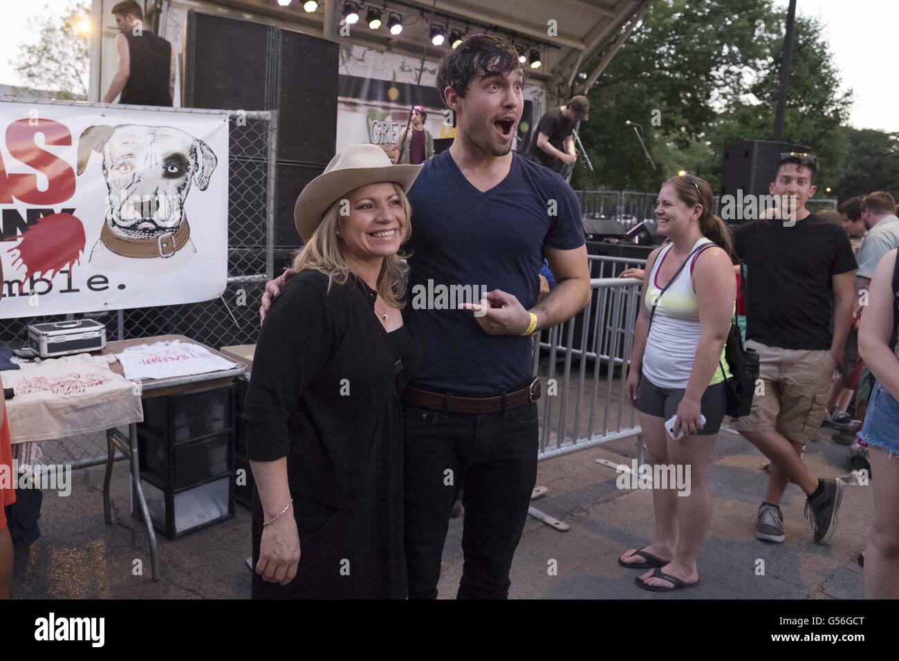 Jared Koleasr with fans of Jared and the Mill from Phoenix, Arizona. 19th June, 2016. Performing live at Wicker Parks, Green Music Festival in Chicago Illinois © Rick Majewski/ZUMA Wire/Alamy Live News Stock Photo